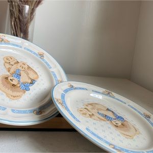 Tienshan Stonewear Country Bear 12" Chop Plate (Round Platter) 2 Pcs
